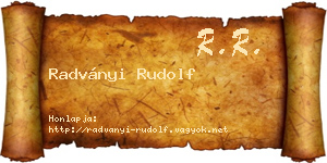 Radványi Rudolf névjegykártya